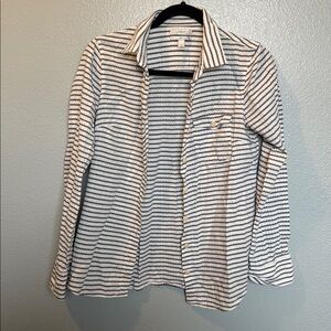 J. Crew Navy and White Striped Shirt